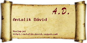 Antalik Dávid névjegykártya